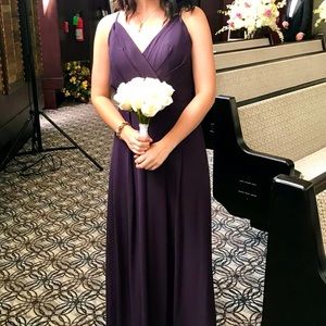 HAYLEY PAIGE Plum Purple Strappy Evening Bridesmaid Dress ALTERED Size 0-2